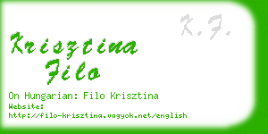 krisztina filo business card